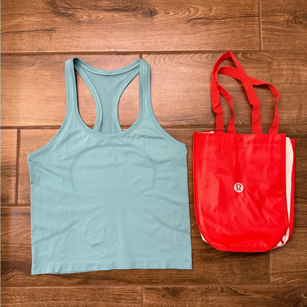 Lululemon Swiftly Tech Racerback Tank Top Race Length, Tidal Teal Size 8